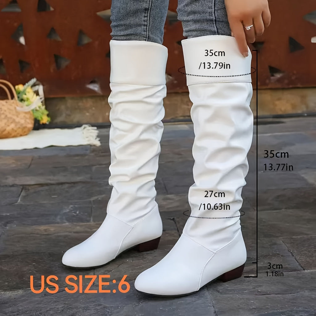 Sarah – Fold-Over Block Heel Over-the-Knee Boots for Women