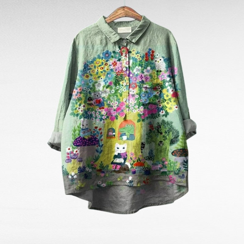 TINA | Elegant Summer Linen Blouse