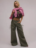 Wide leg broek met drawstrings