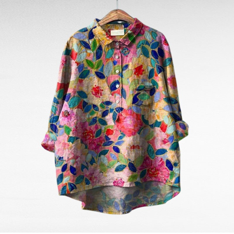 CLARICE | Elegante Blusa de Verano de Lino