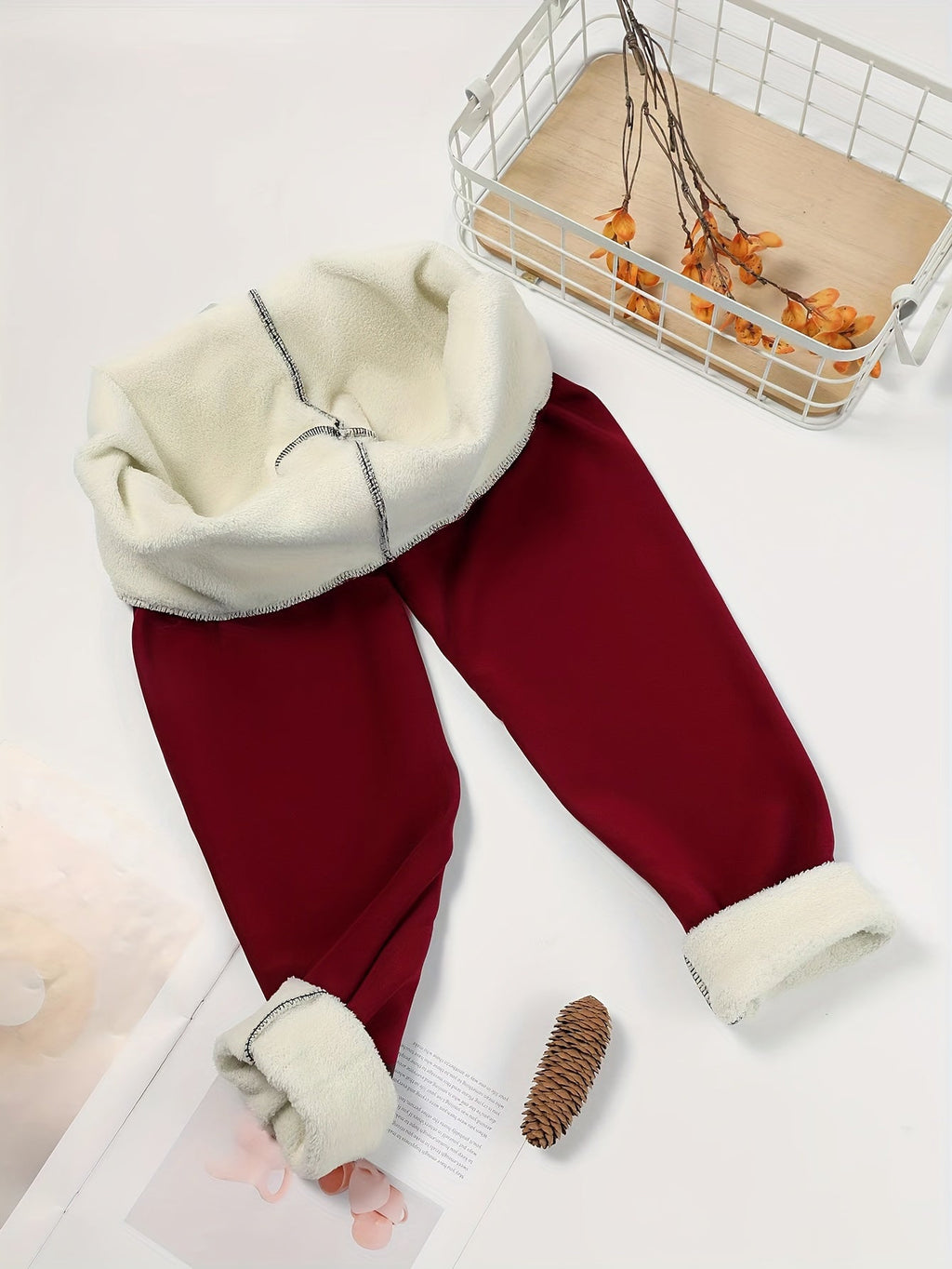 Deborah – Plush-Lined Leggings with Wide Waistband for Women