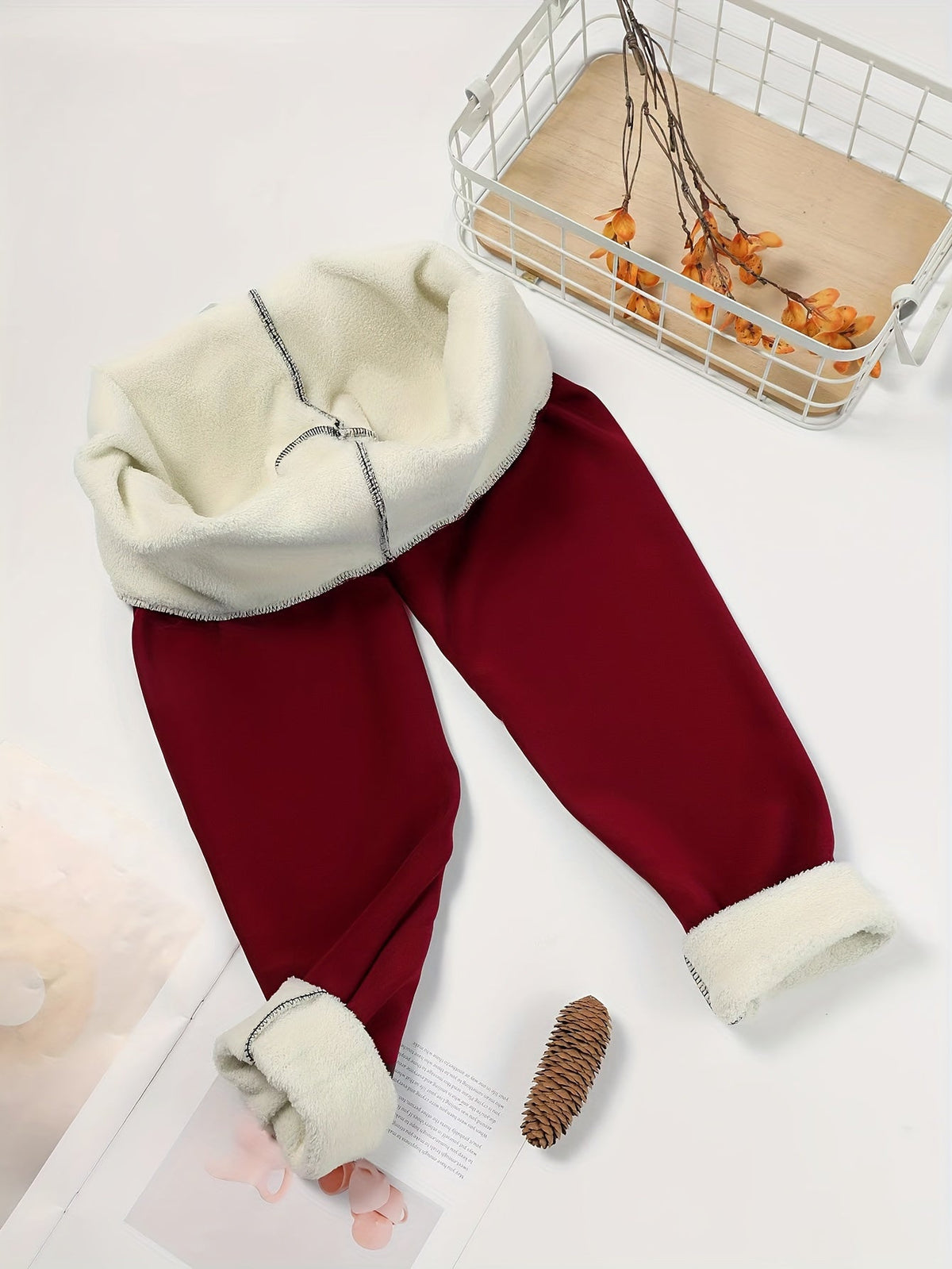 Deborah – Plush-Lined Leggings with Wide Waistband for Women