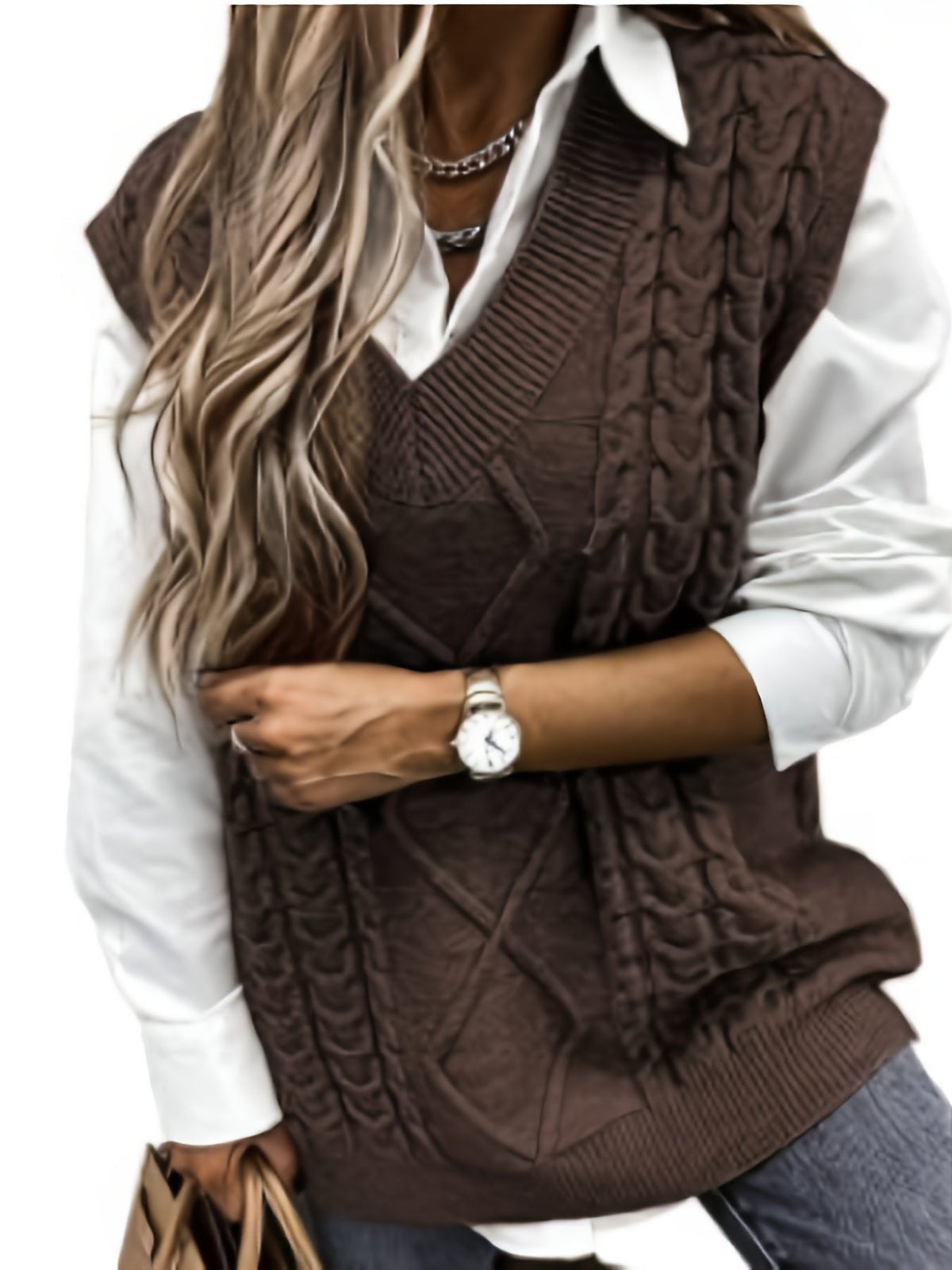 Luella – Chunky Cable-Stitch Pullover Vest for Women