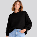 Elaina – Ribbed Trim Mock Neck Sweater for Women