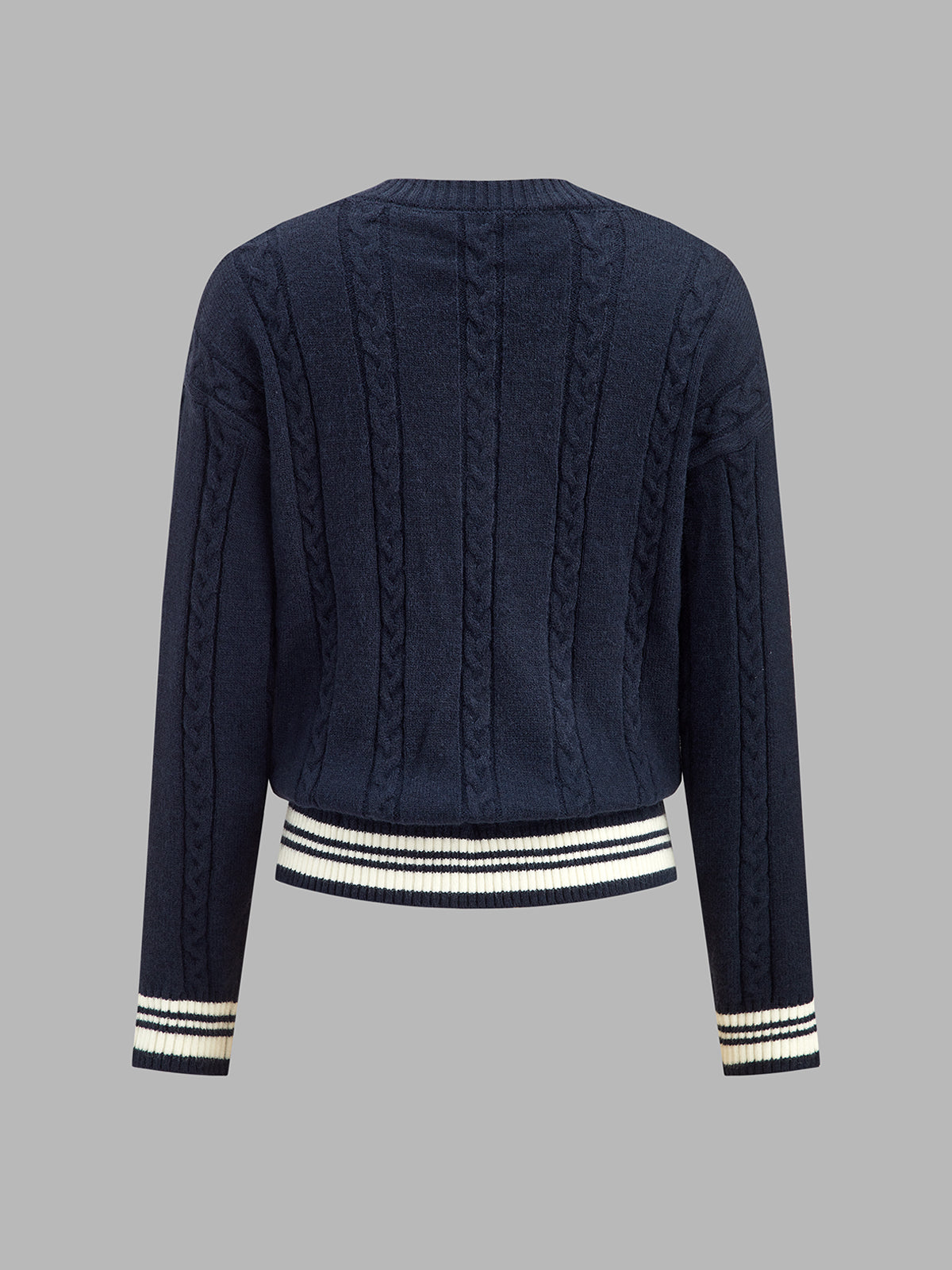 Delphine – Ribbed Trim V-Neck Sweater for Women