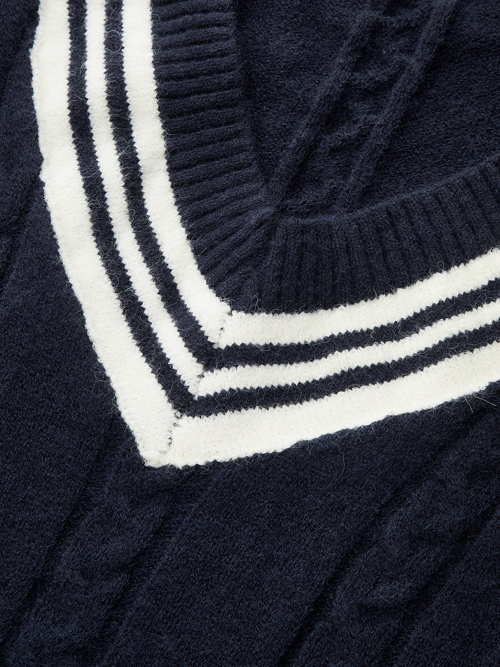 Delphine – Ribbed Trim V-Neck Sweater for Women