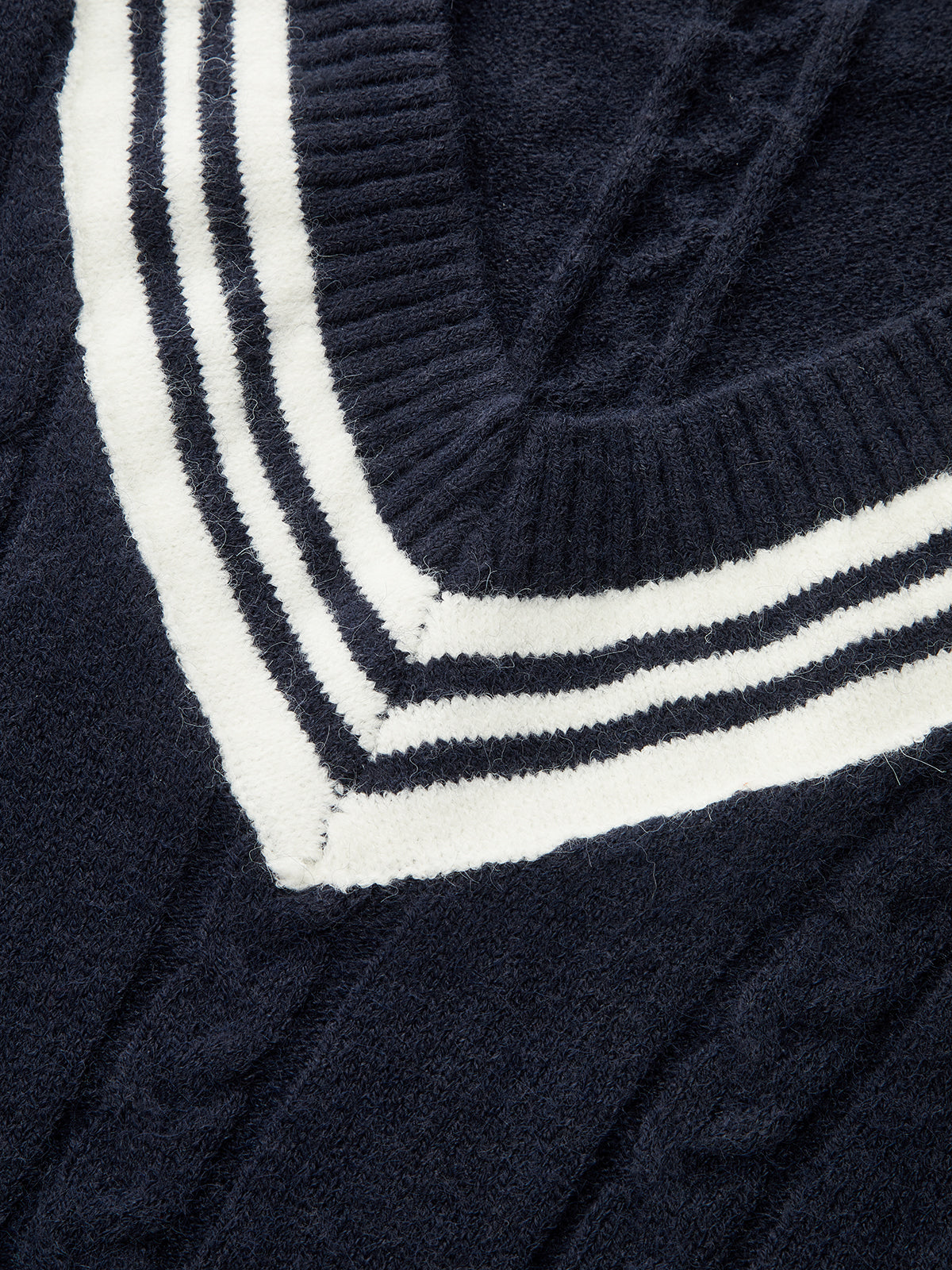 Delphine – Ribbed Trim V-Neck Sweater for Women
