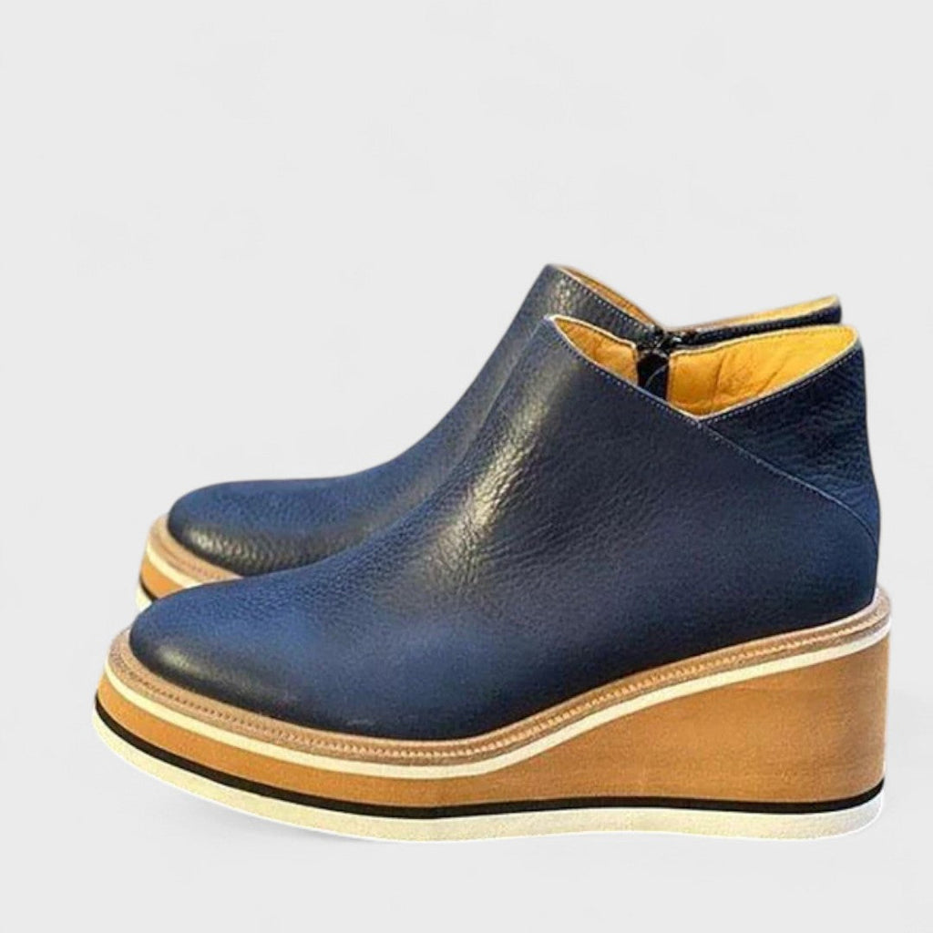 Marigold – Side-Zip Wedge Platform Ankle Boots for Women