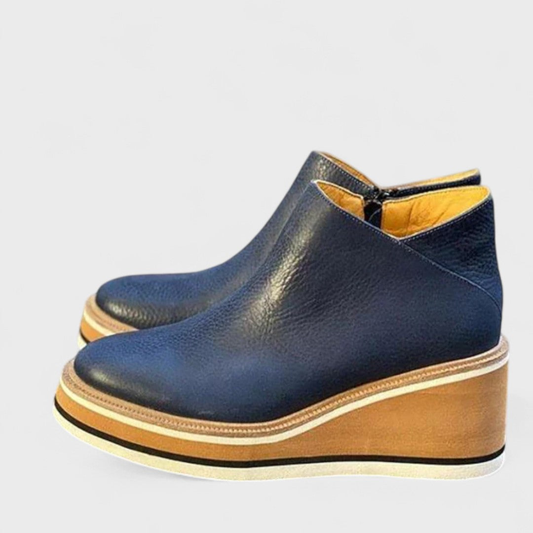 Marigold – Side-Zip Wedge Platform Ankle Boots for Women