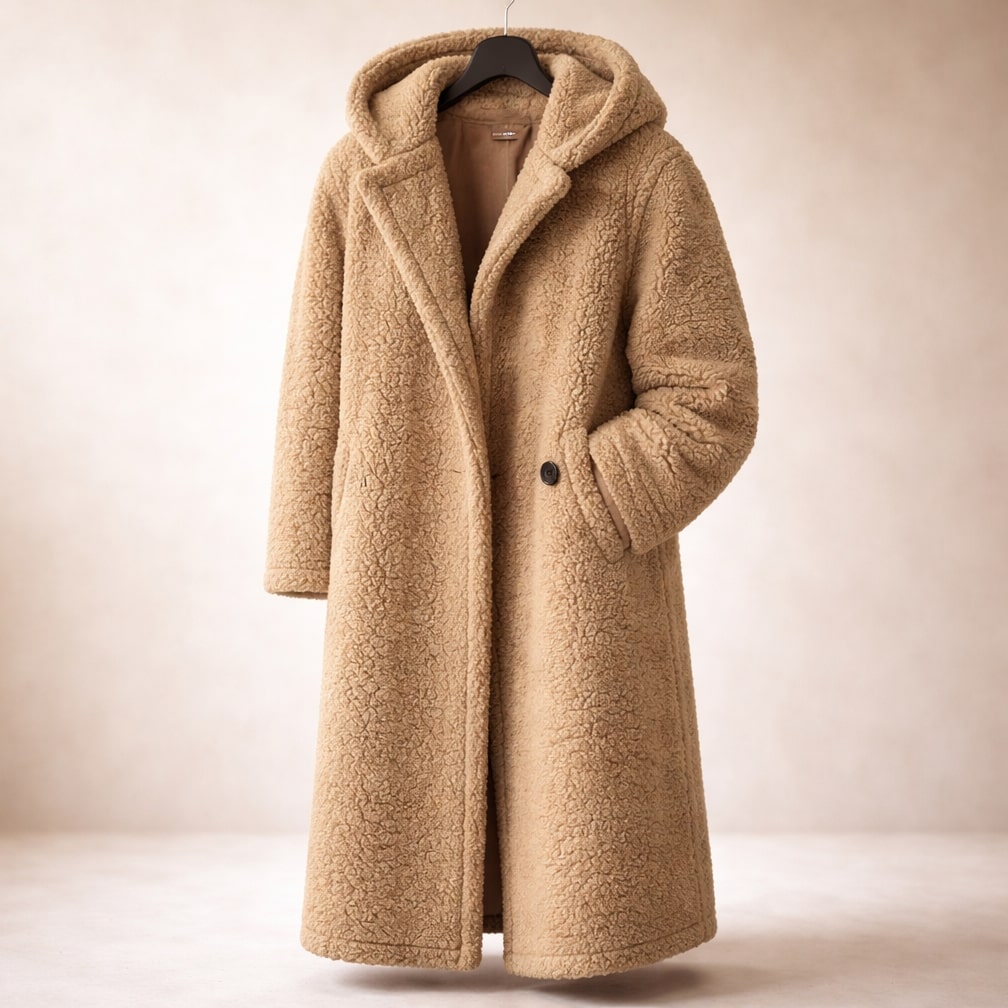 Augusta – Longline Hooded Teddy Jacket for Women