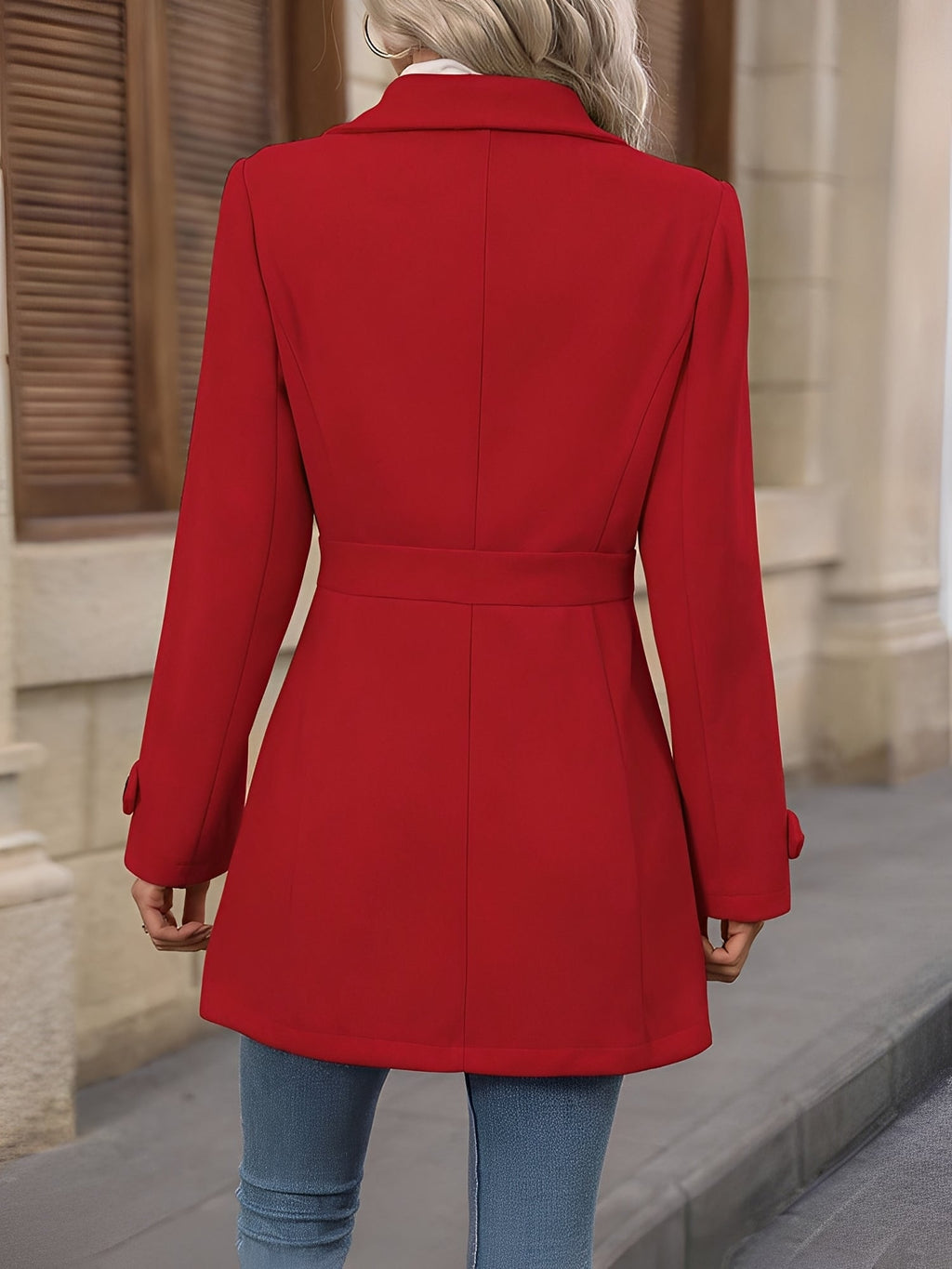 Courtney – Button-Front Longline Trench Jacket for Women
