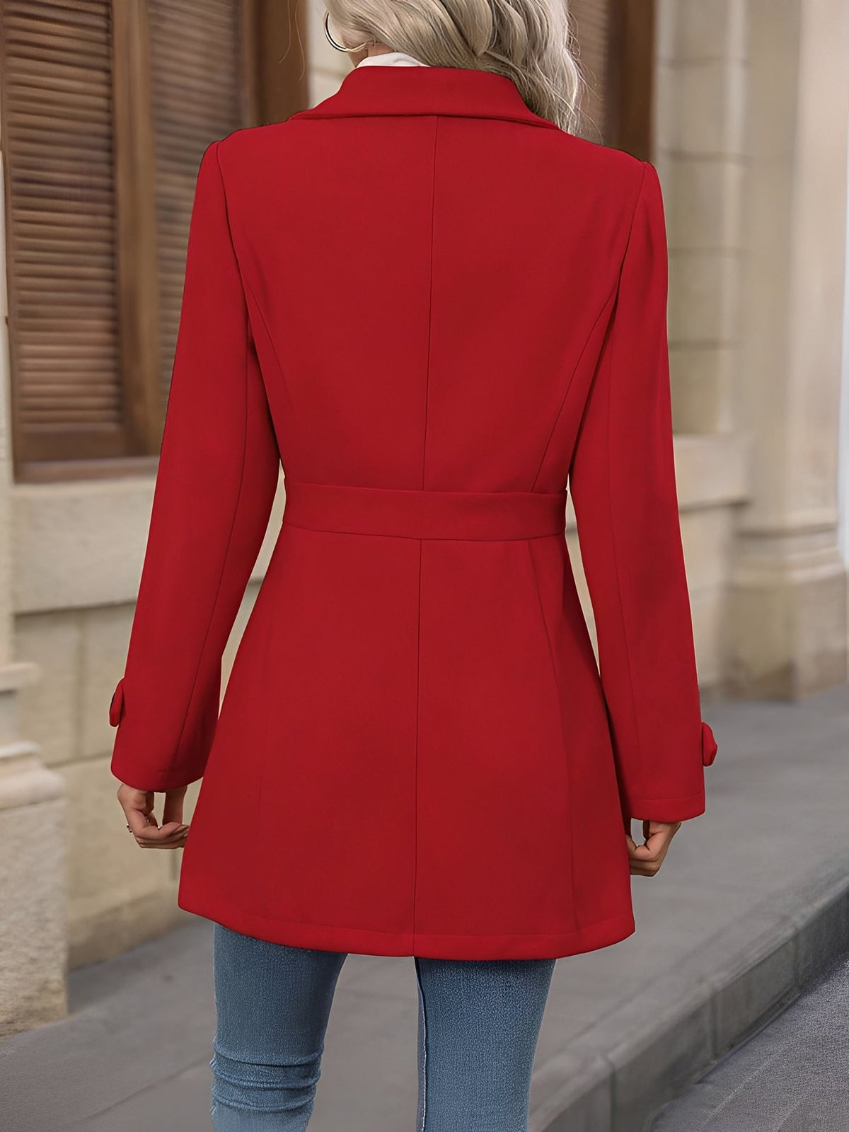 Courtney – Button-Front Longline Trench Jacket for Women