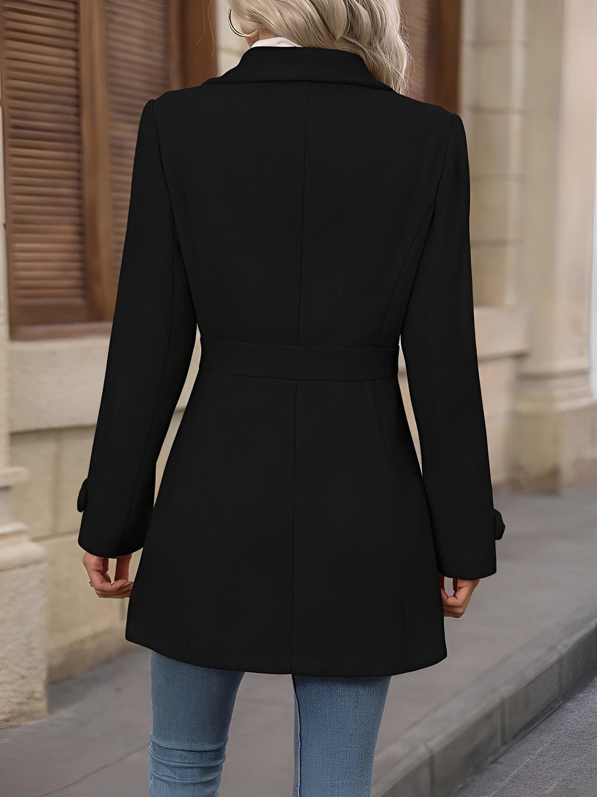Courtney – Button-Front Longline Trench Jacket for Women