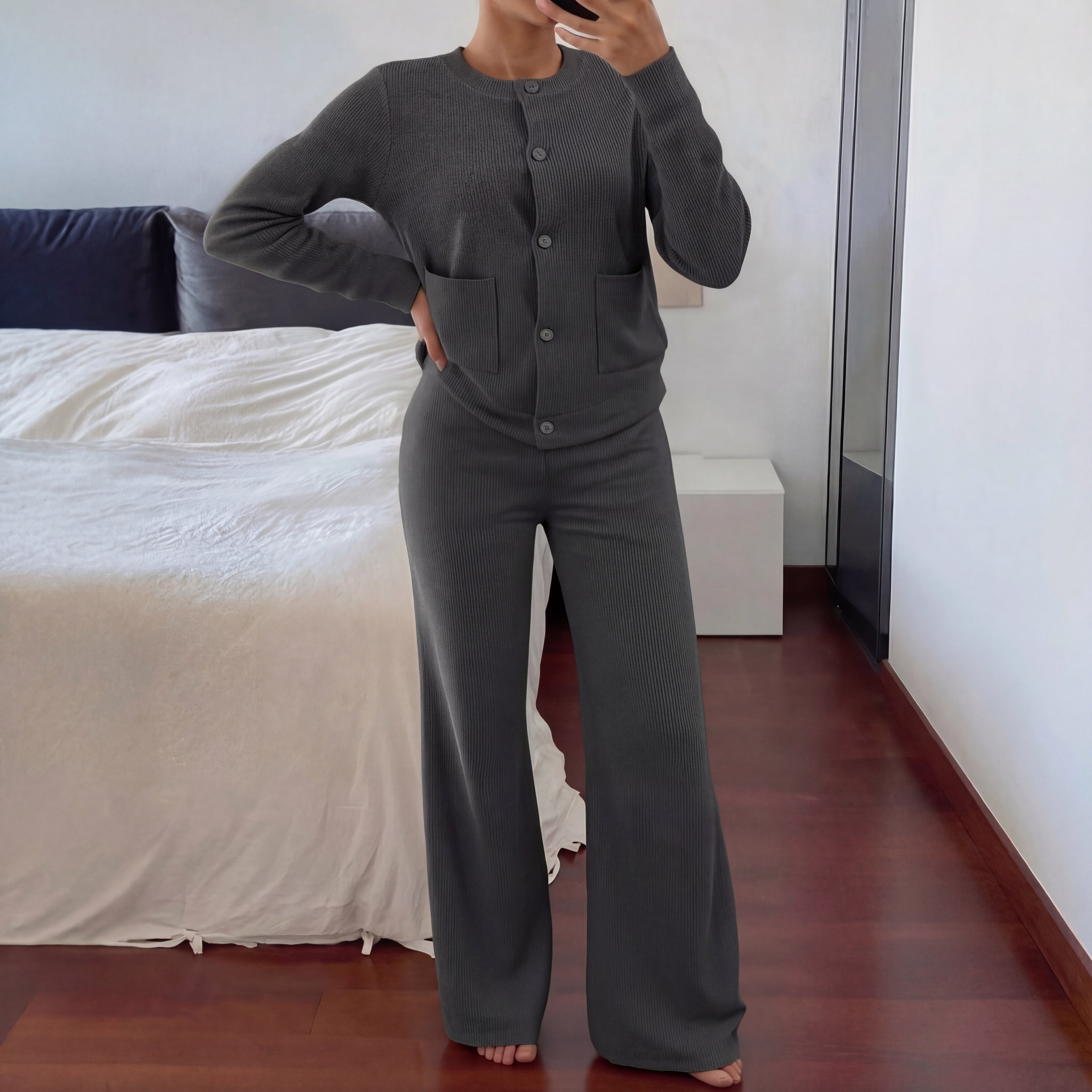 LUCIA - Cozy Knit Sweater & Wide Leg Two-Piece Set