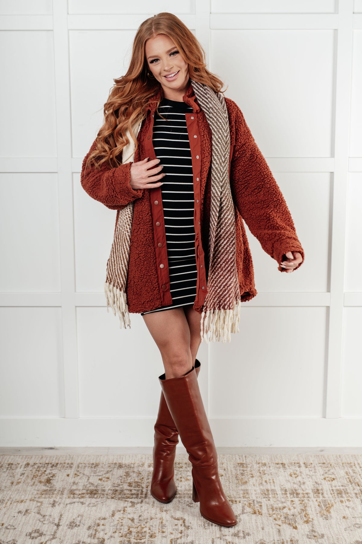 Viviana – Oversized Sherpa Jacket with Chest Pocket for Women