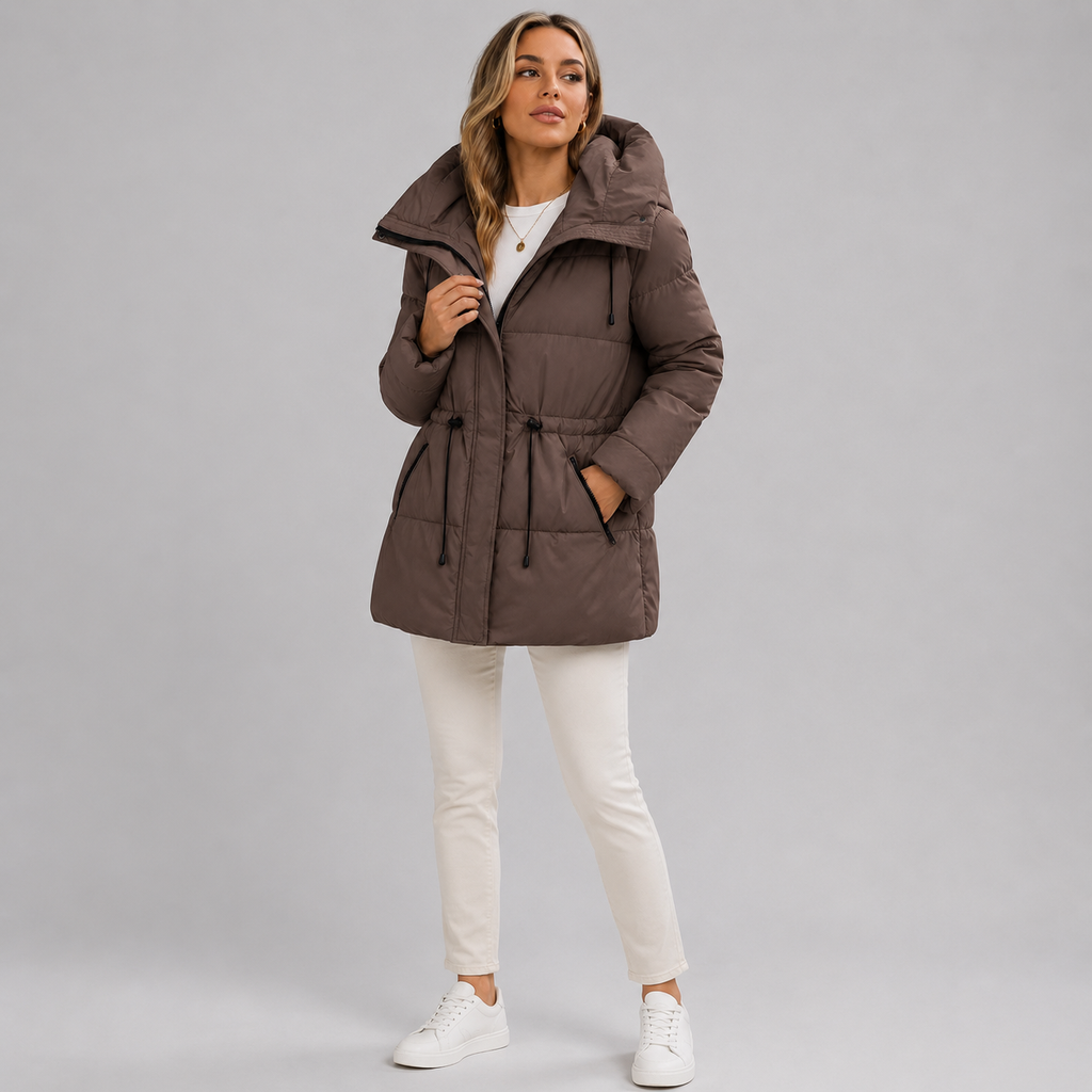 Meadow – Hooded Puffer Coat with Drawstring Waist for Women