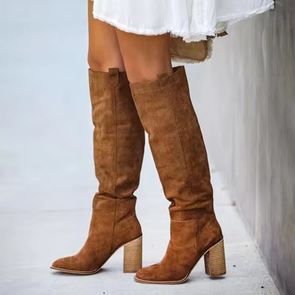 Catriona – Suede-Look Slouchy Knee-High Boots for Women