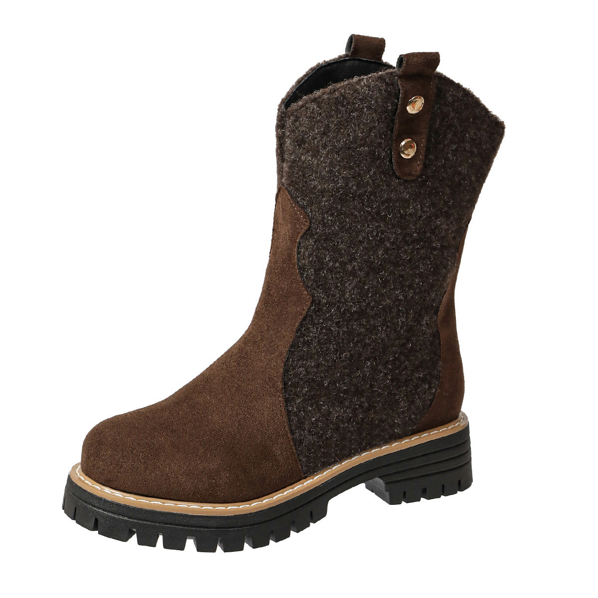 Rafaela – Two-Tone Chunky Heel Boots for Women
