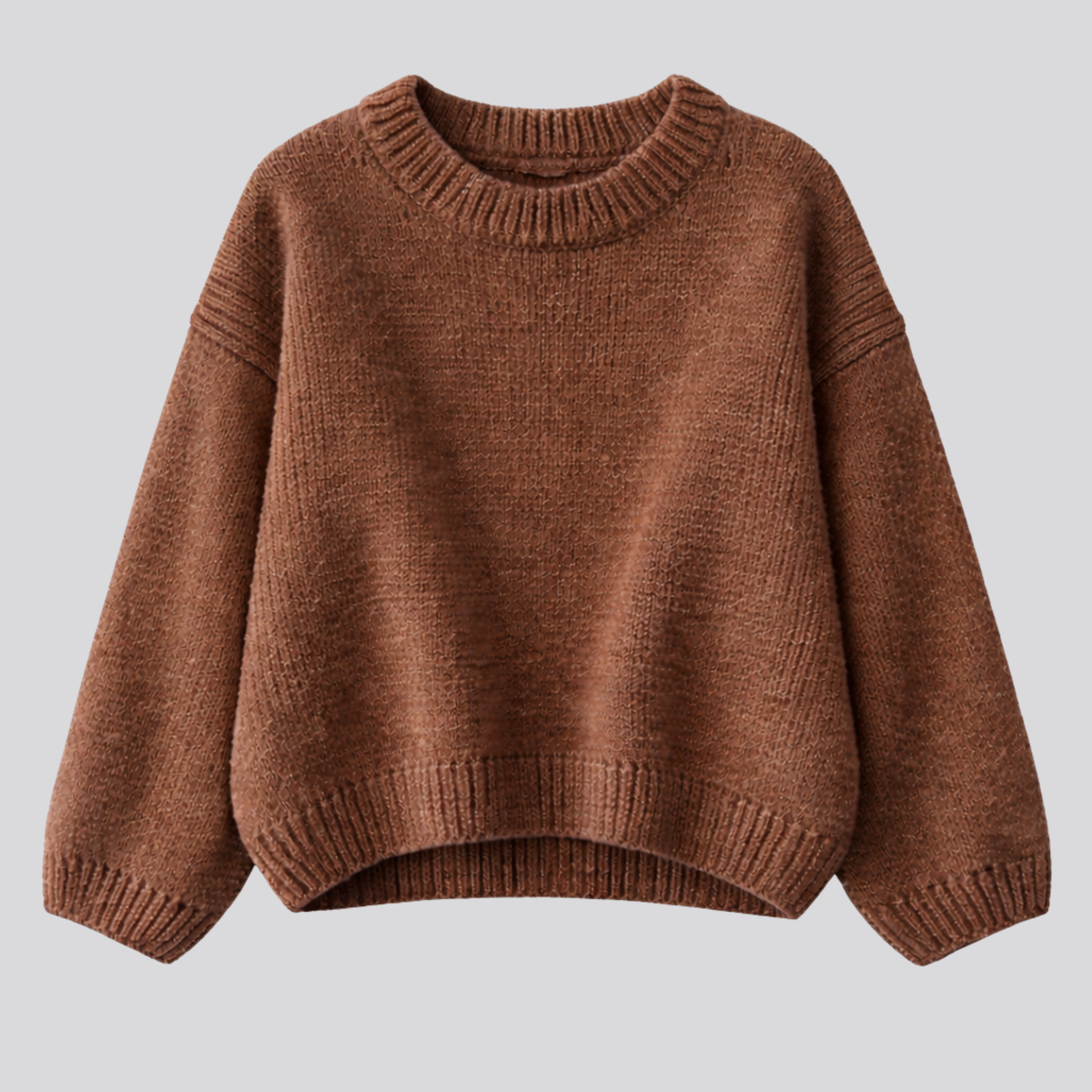 Elaina – Ribbed Trim Mock Neck Sweater for Women