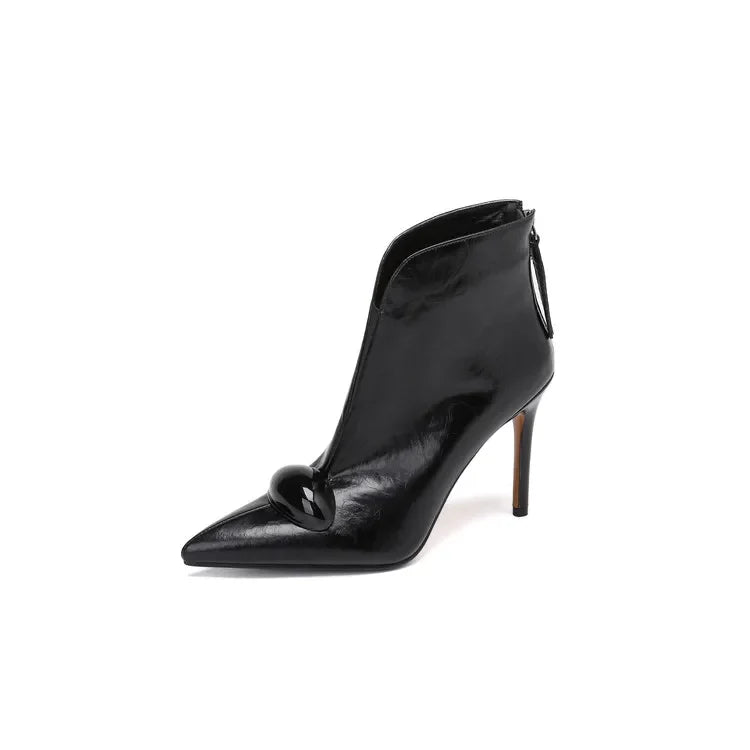 Nancy – Stiletto Ankle Boots with Domed Hardware for Women