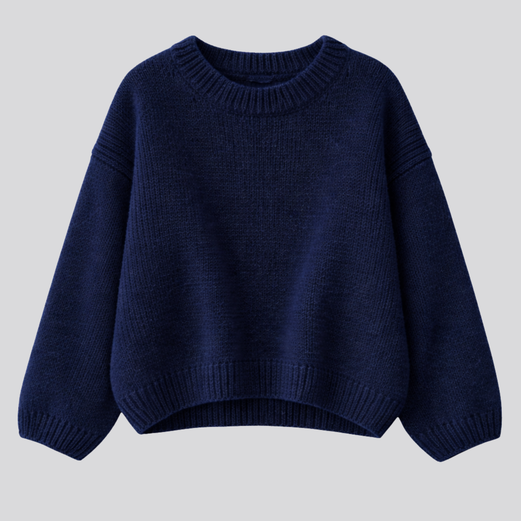 Elaina – Ribbed Trim Mock Neck Sweater for Women