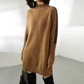 Lisandra – Ribbed Turtleneck Dress with Side Slits for Women