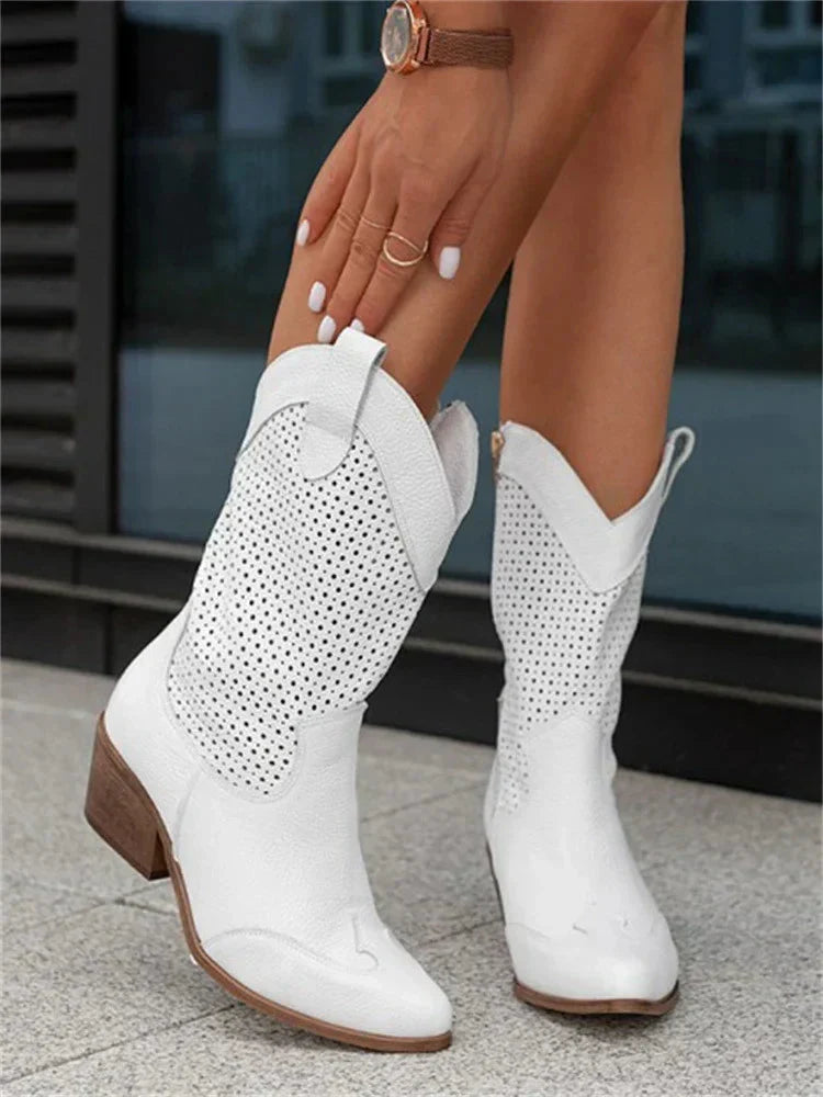 Stiefel Damen | Perforiert & Zeitlos im Western-Look 0
