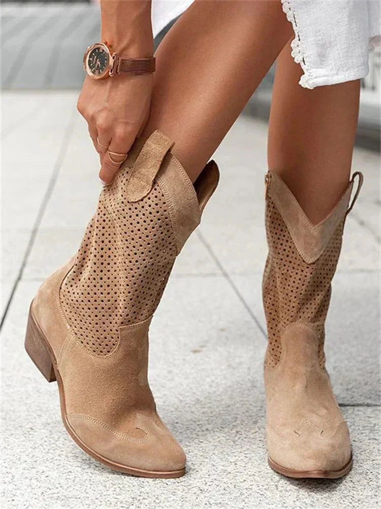 Stiefel Damen | Perforiert & Zeitlos im Western-Look 4