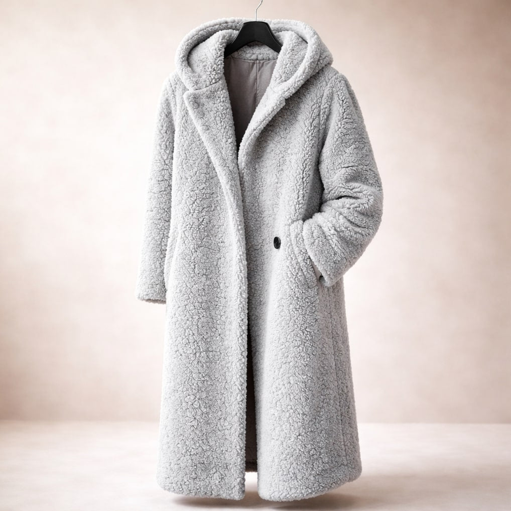Augusta – Longline Hooded Teddy Jacket for Women