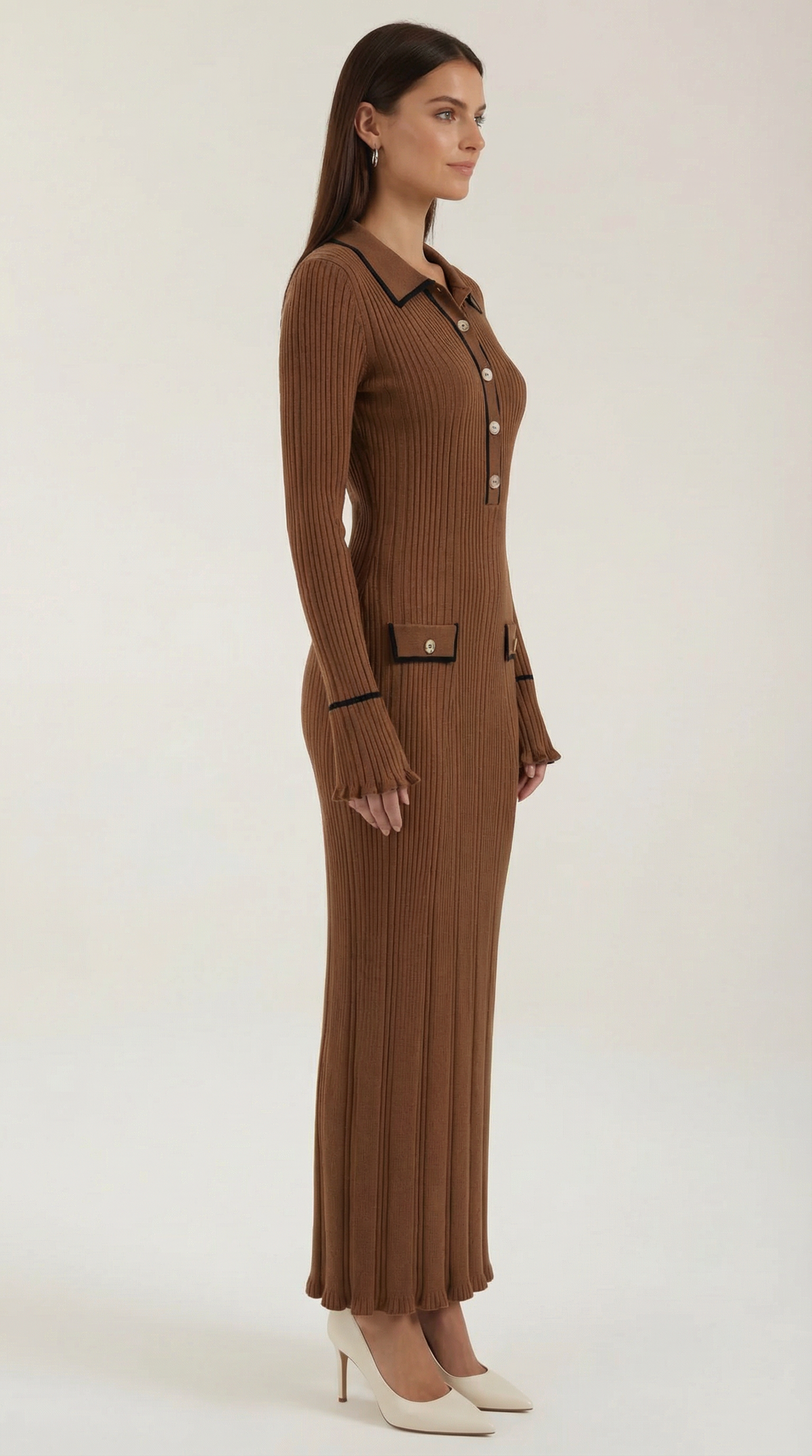 Women's Long Knit Dress | Fitted and Retro