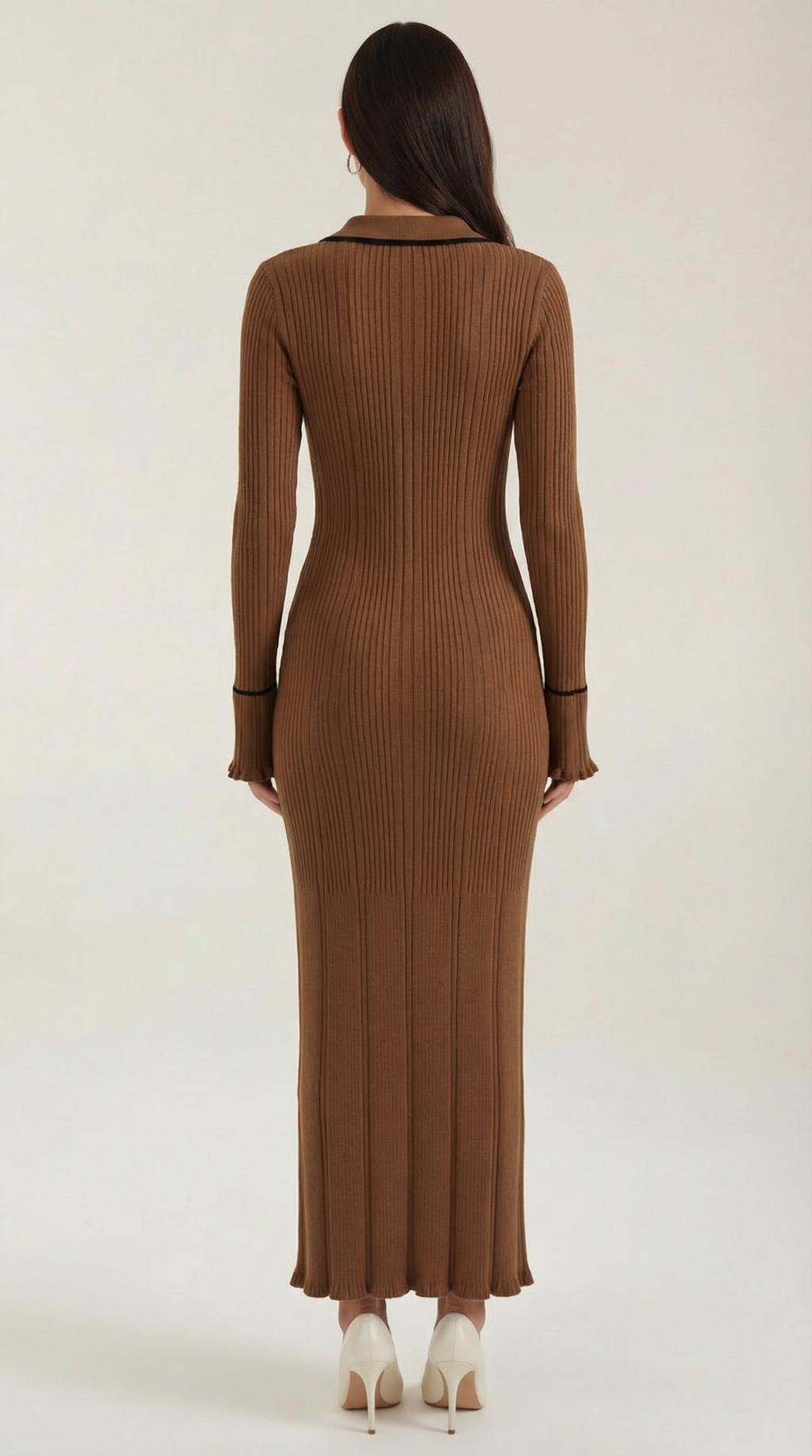 Women's Long Knit Dress | Fitted and Retro