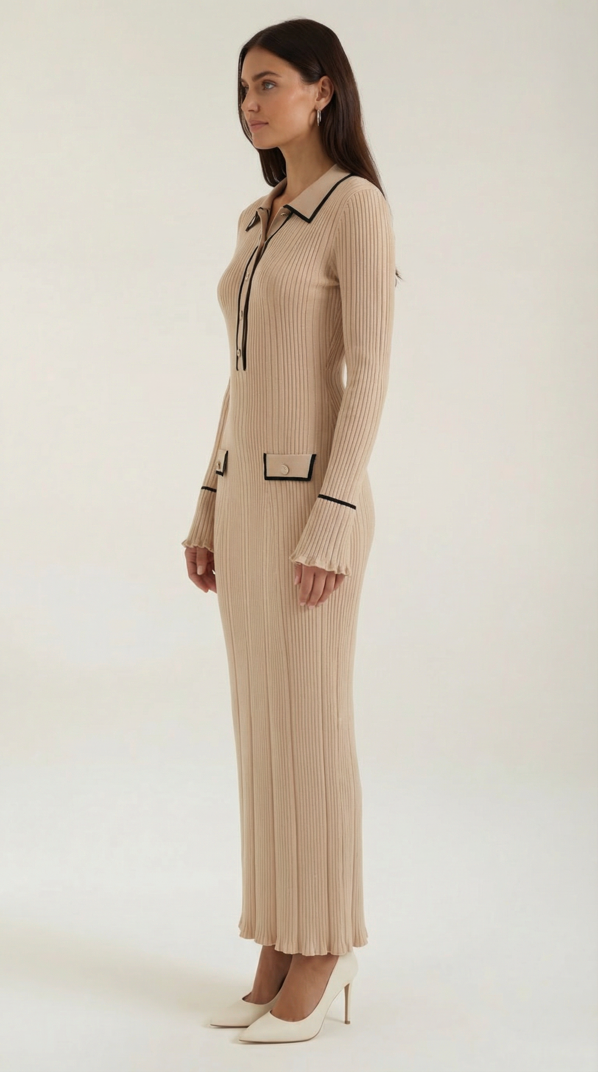 Women's Long Knit Dress | Fitted and Retro