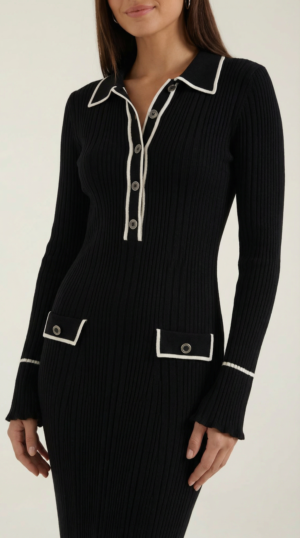 Women's Long Knit Dress | Fitted and Retro