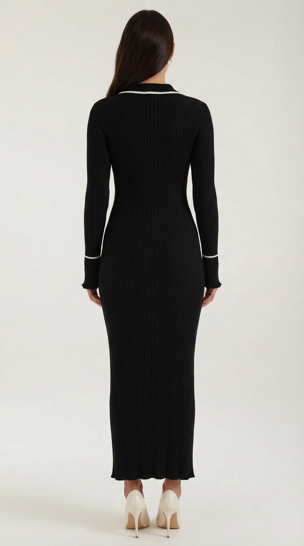 Women's Long Knit Dress | Fitted and Retro
