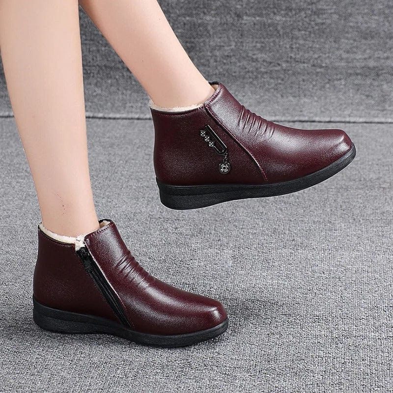 Shearling-Lined Side Zip Ankle Boots for Women - View 6