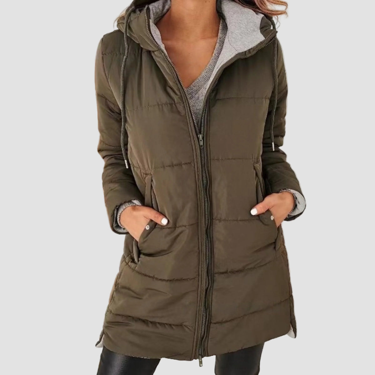 Alexa – Women's Padded Zip-Up Winter Coat with Hood