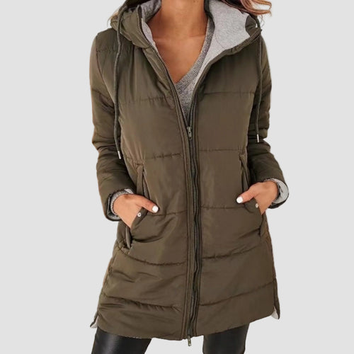 Alexa – Women's Padded Zip-Up Winter Coat with Hood