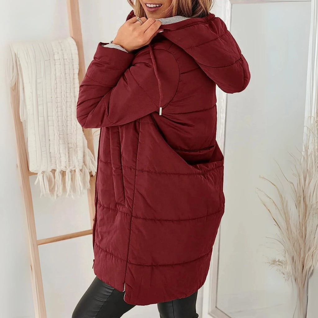Alexa – Women's Padded Zip-Up Winter Coat with Hood