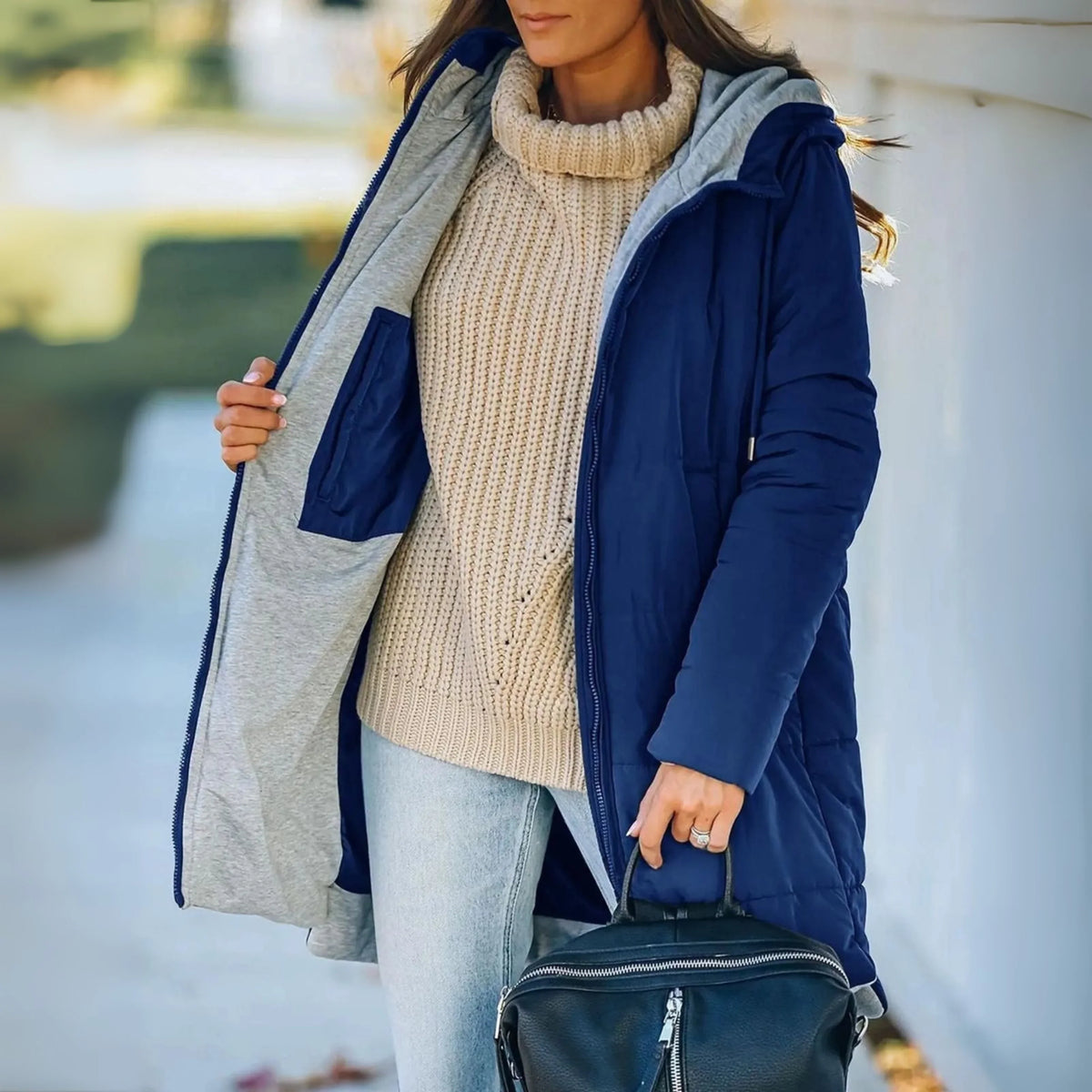Alexa – Women's Padded Zip-Up Winter Coat with Hood