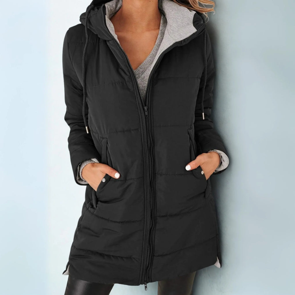 Alexa – Women's Padded Zip-Up Winter Coat with Hood