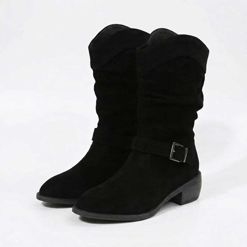 Sandra – Western-Style Ankle Boots with Buckle Strap for Women