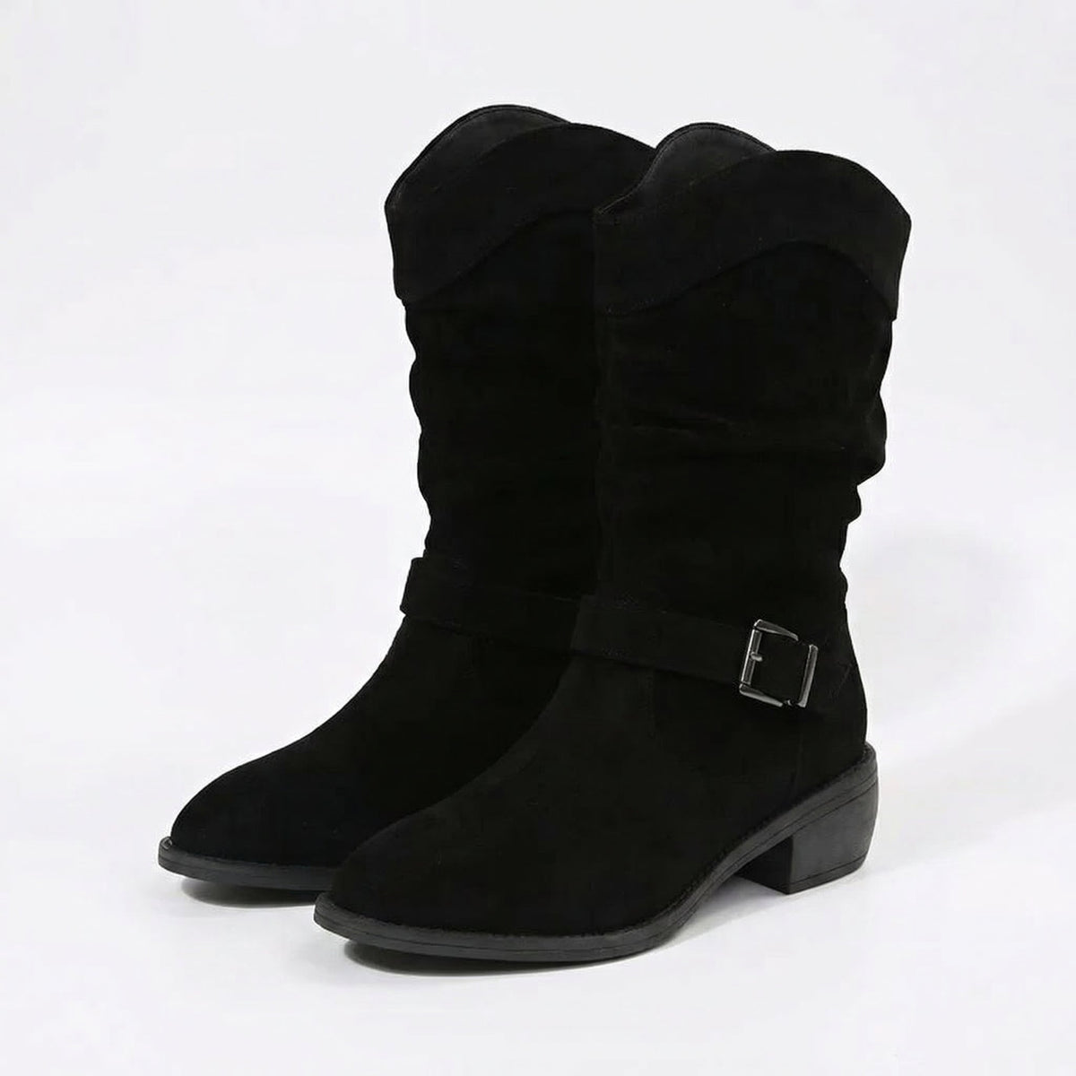 Sandra – Western-Style Ankle Boots with Buckle Strap for Women