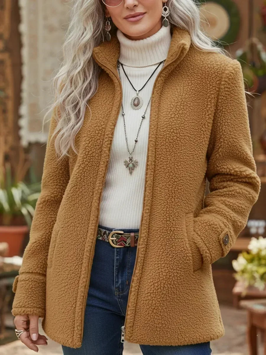 Maria – Teddy Jacket with Side Pockets for Women