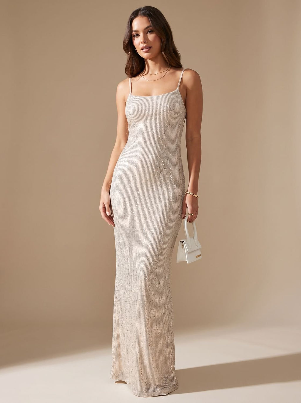 Beverly – Women's Bodycon Open-Back Sequin Maxi Dress