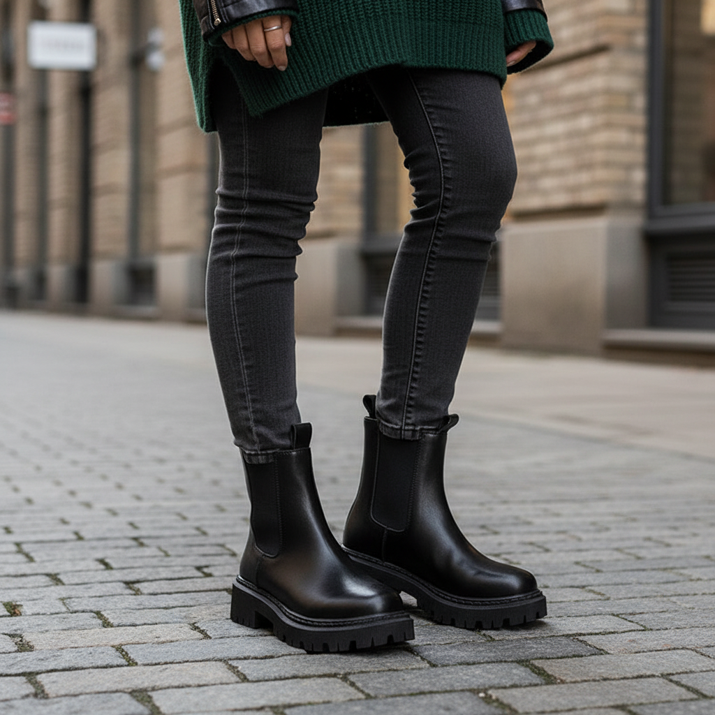 Bianca – Women's Chelsea Ankle Boots with Treaded Sole