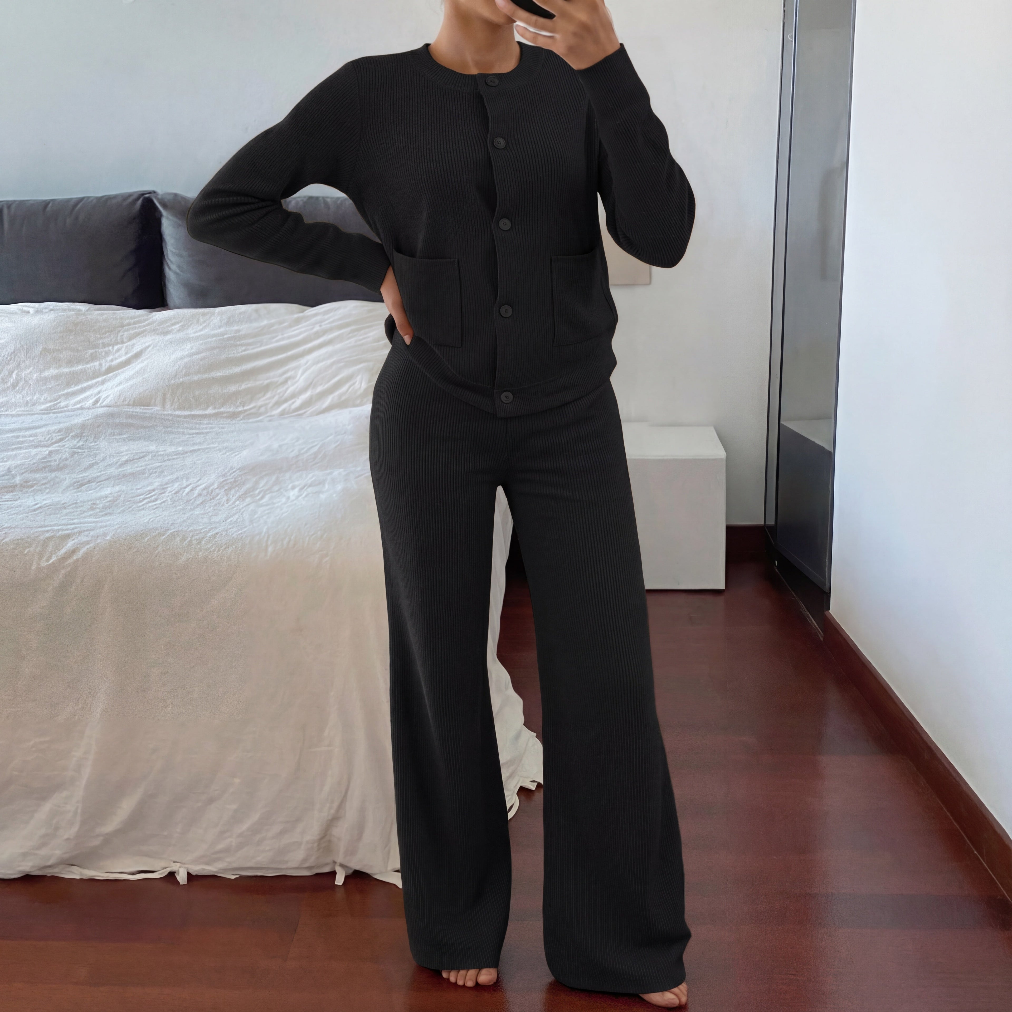 LUCIA - Cozy Knit Sweater & Wide Leg Two-Piece Set