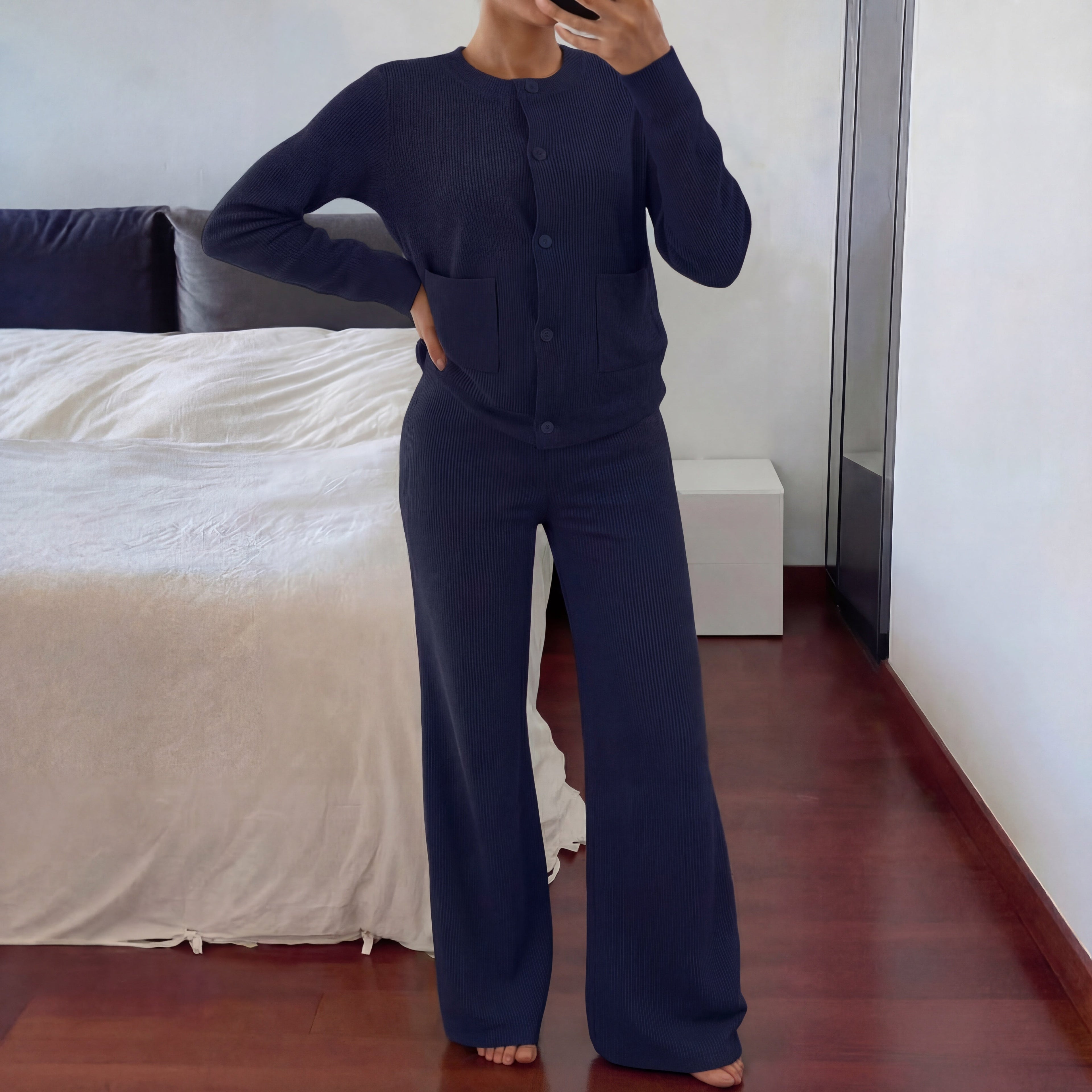 LUCIA - Cozy Knit Sweater & Wide Leg Two-Piece Set