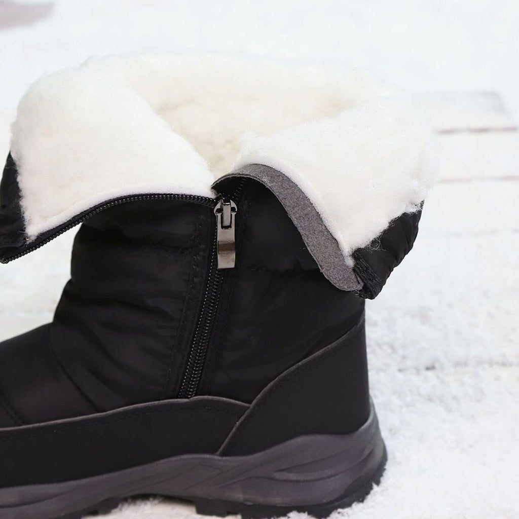 Damen Winterstiefel warm gefüttert wasserdicht rutschfeste Profilsohle