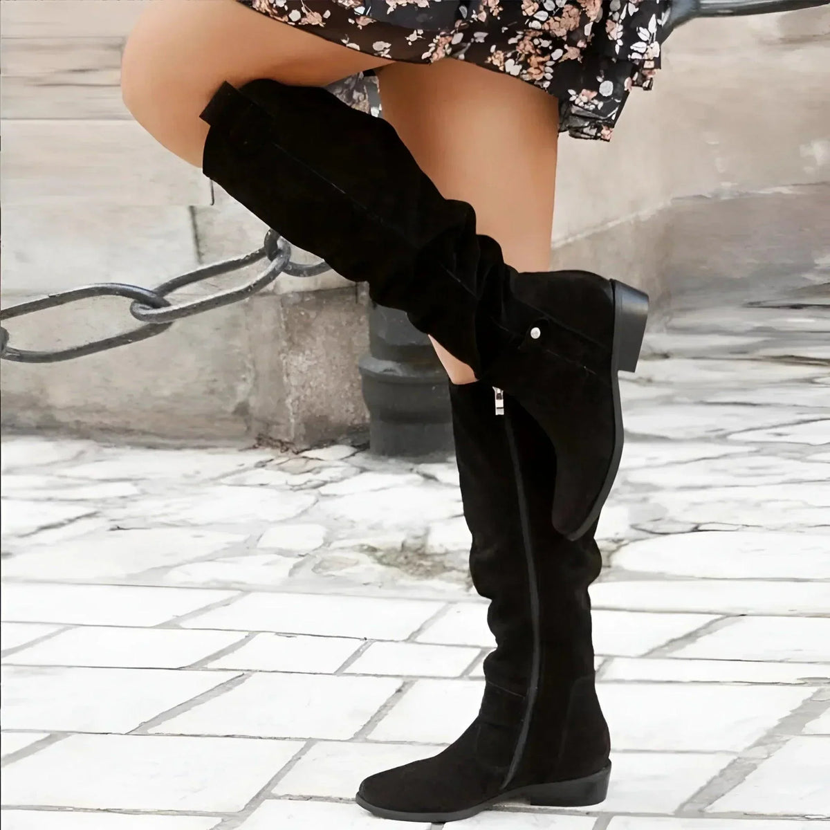Patricia – Suede-Look Ankle-Strap Boots with Pointed Toe for Women