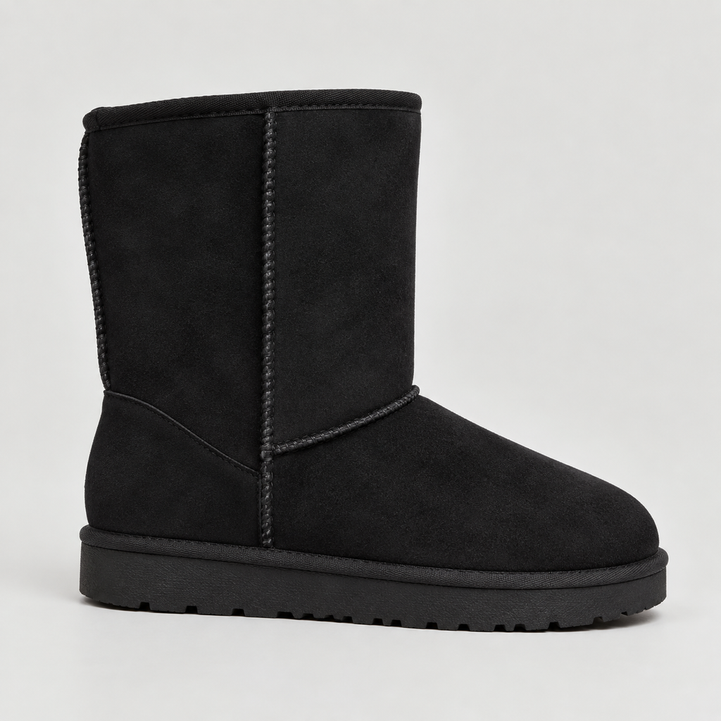 Clarette – Round-Toe Suede-Look Winter Boots for Women